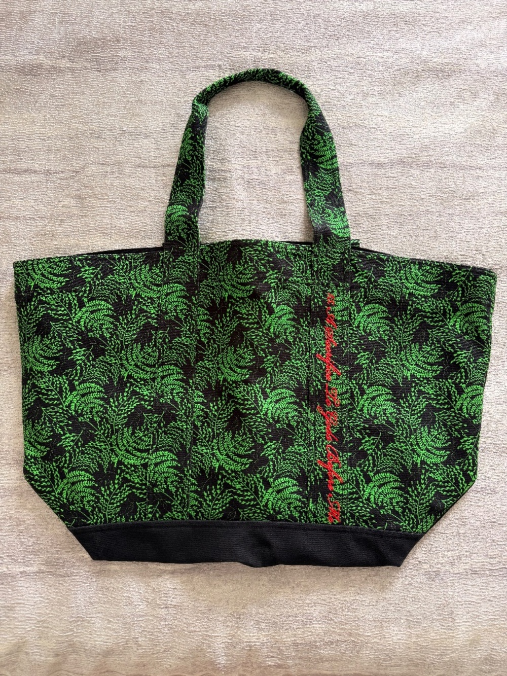 New SSENSE WORKS SSENSE Exclusive Jeremy O. Harris Black & Green Cursive Tote